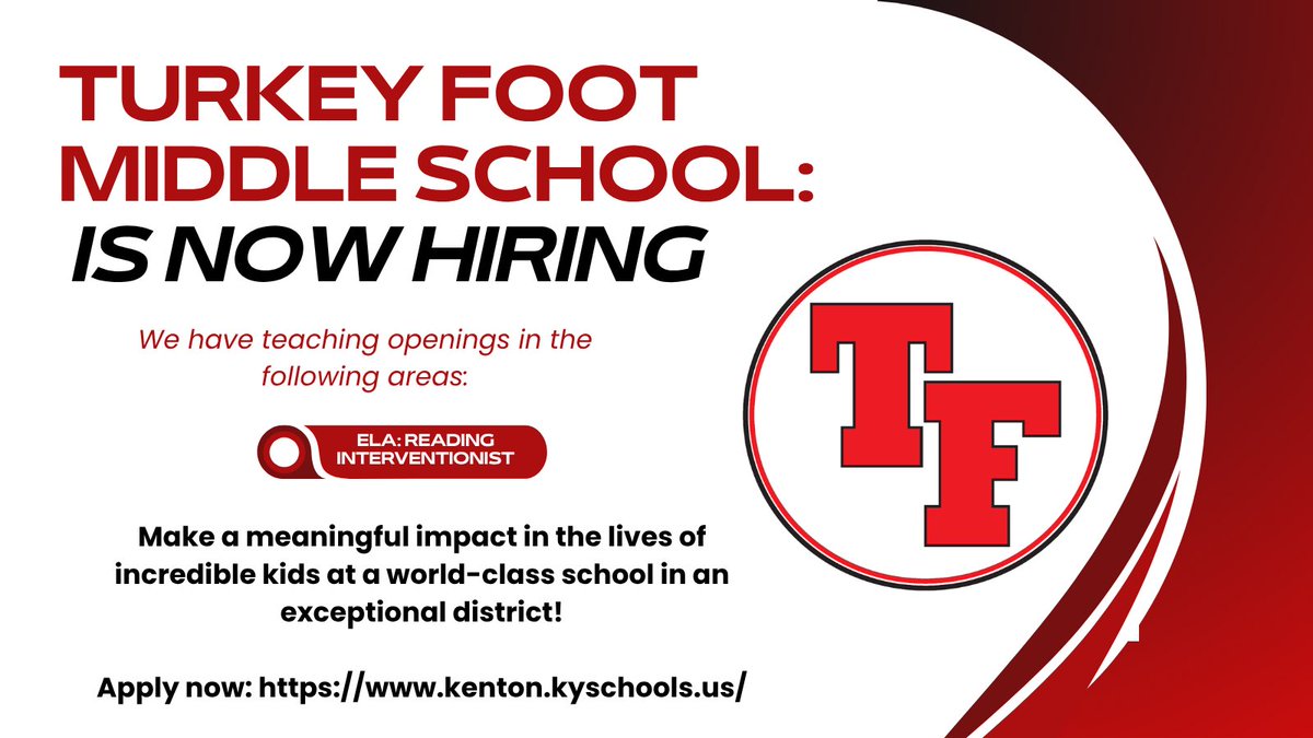 It’s true… we have another opportunity for you! We are seeking a Reading Intervention teacher for the upcoming school year! Spread the word!