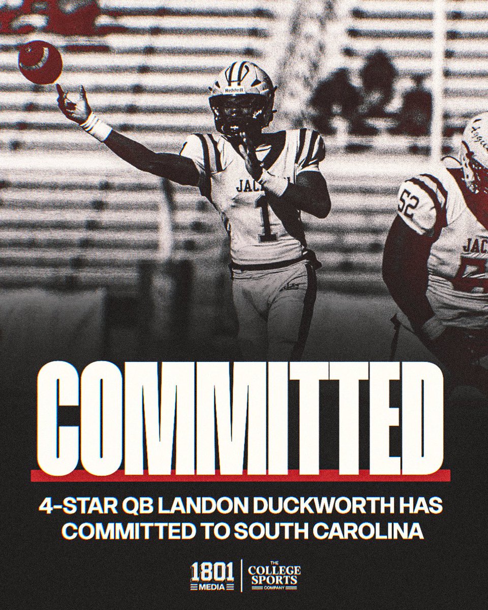 1801 Media (@1801mediaco) on Twitter photo LANDON DUCKWORTH IS A GAMECOCK! π€π₯
The C/O 2026 4βοΈ QB out of Jackson, AL recommits to the Gamecocks.
WELCOME BACK HOME <a href="/LandonDuckworth/">Landon βDUCKπ¦β Duckworth</a> ! ππ€πΎ LANDON DUCKWORTH IS A GAMECOCK! π€π₯
The C/O 2026 4βοΈ QB out of Jackson, AL recommits to the Gamecocks.
WELCOME BACK HOME <a href="/LandonDuckworth/">Landon βDUCKπ¦β Duckworth</a> ! ππ€πΎ