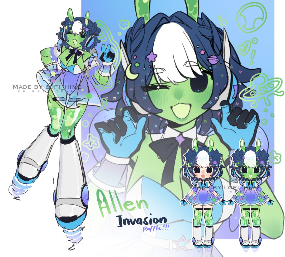 thank you so much for the 500+ followers!

~watch out! an alien just might snatch you away~
allen invasion raffle!
you must be a follower to join! but new peeps are welcome

do the following to earn a ticket
mandatory~
-you must like and retweet this post
-comment down "💚"
