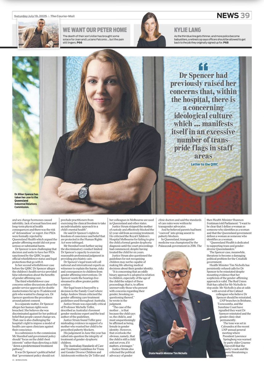 Jilliantweeting's tweet image. Wonderful to see some of the doctors and executives responsible for promoting the gender transitioning of children in QLD named in this Courier Mail article. When I put ‘Adult Human Female’ in my signature block in 2022, I honestly thought lots of colleagues in the hospital would…
