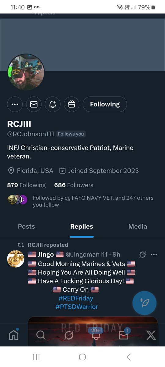 Can we support this USMC VETERAN with some new followers please give <a href="/RCJohnsonIII/">RCJIII</a> a follow  ,repost 💪🫶👊💥💯🇺🇸🫡