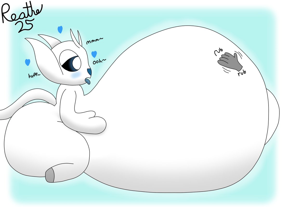 Ori getting some preg belly rubs, he seems to be enjoying it