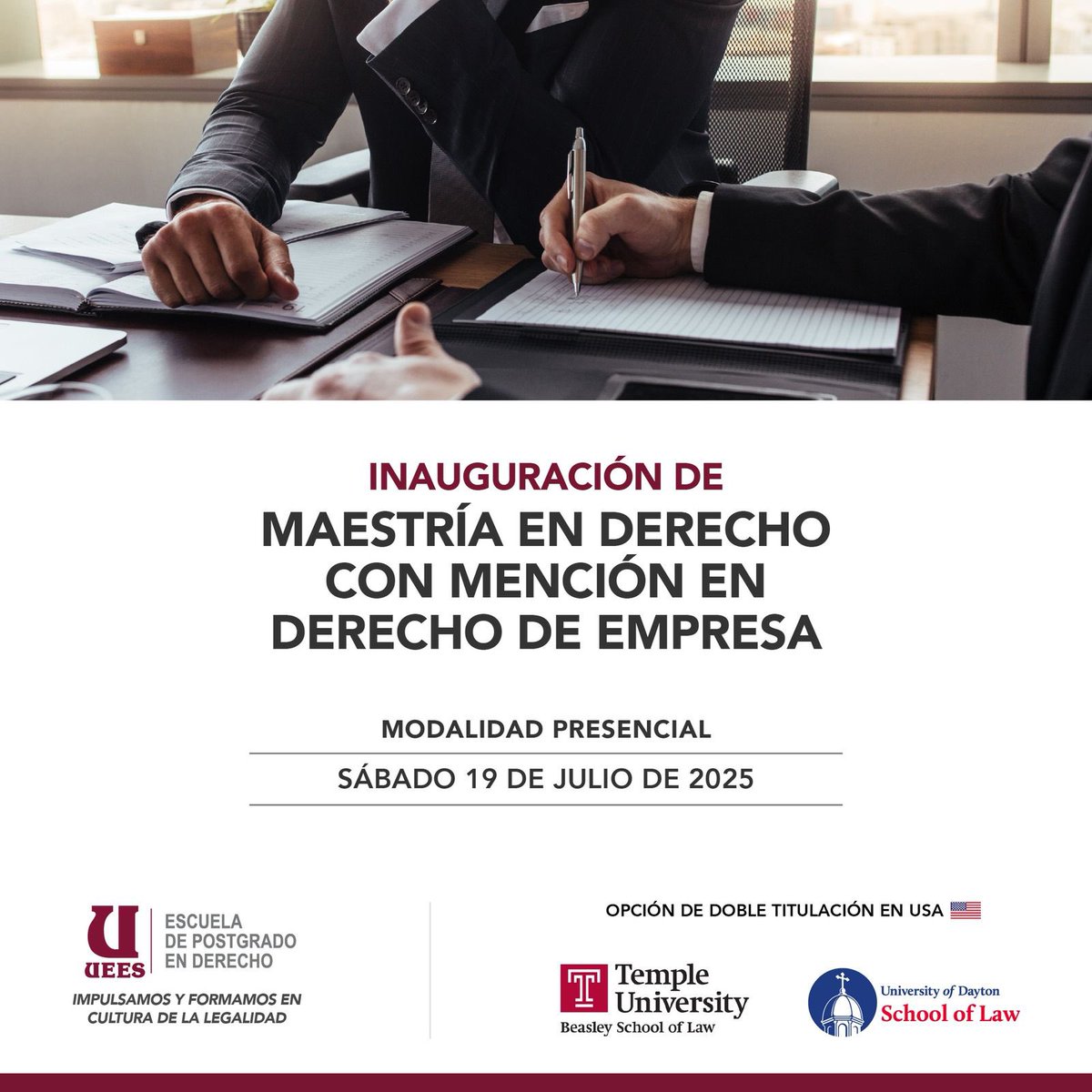 PostDerechoUEES's tweet image. 📣 Este sábado, desde el campus @uees_ec 🇪🇨 

Inauguración de una nueva cohorte de nuestra prestigiosa Maestría en Derecho con mención en Derecho de Empresa. 

#DerechoEmpresaUEES
#EscuelaDerechoUEES 
#OrgullosamenteUEES
#UEESPresencial