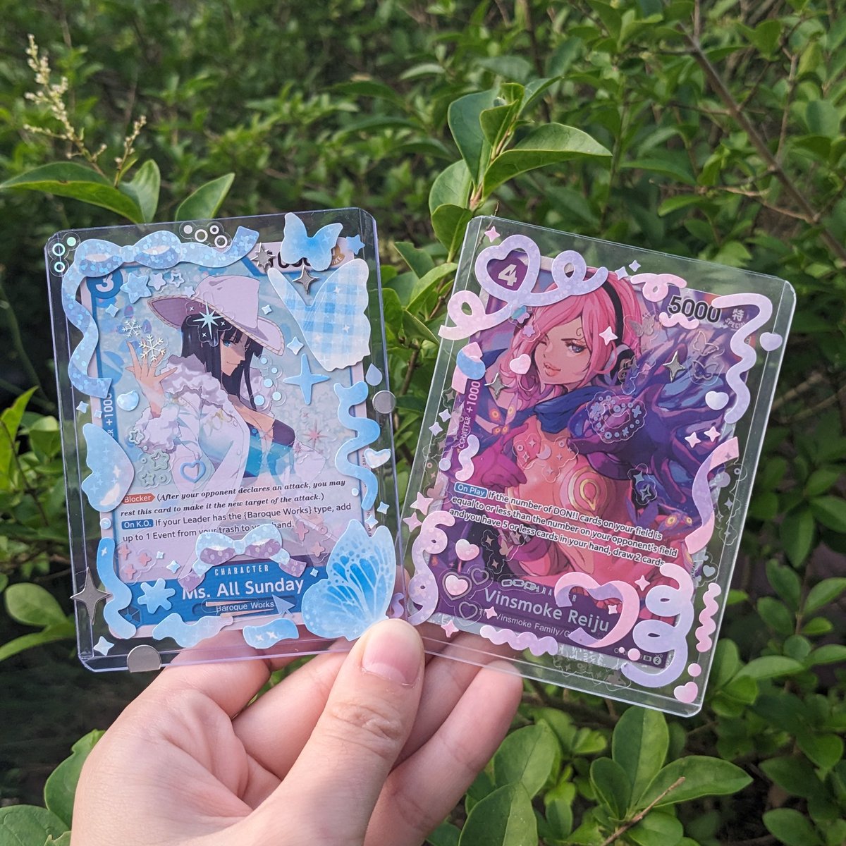 more random stuff but i had friends over and we decorated toploaders for one piece cards 🥰