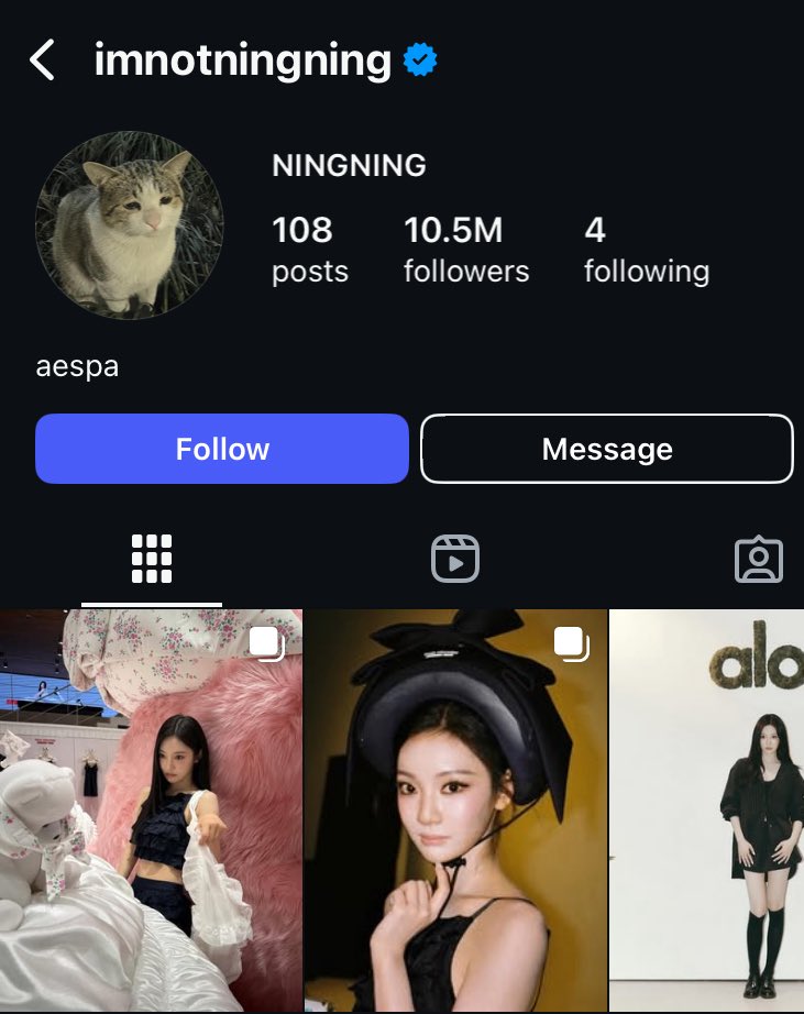 prodningning's tweet image. NINGNING has surpassed 10.5 million followers on instagram.