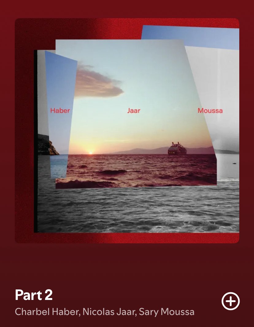Charbel Haber 、Sary Moussa、Nicolás Jaarよるコラボレーションで、エレクトロニクス/アコースティックの即興演奏による素晴らしいミニマル・ミュージック。

イスラエルによるレバノン侵攻中にライブ録音されたからか、ものすごい緊張感のあるスリリングな演奏に聴こえます。