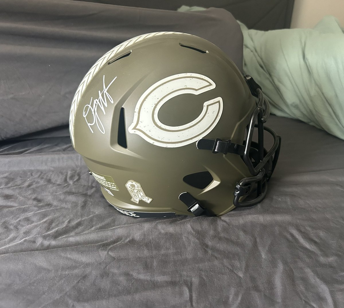 Getting rid of some stuff. DJ Moore Salute to service replica helmet. $185 shipped.