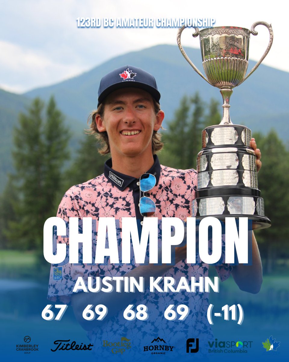 bc_golfer's tweet image. That’s a wrap on the 123rd BC Amateur! ⛳️
Congrats to champ Austin Krahn, Better Ball champs Hudson & Mack, Zone 4, and all competitors! 👏
Big thanks to the volunteers, Bootleg Gap, sponsors & everyone involved! 💙
Recap by @BradZiemer: britishcolumbiagolf.org/bcg-news-templ…