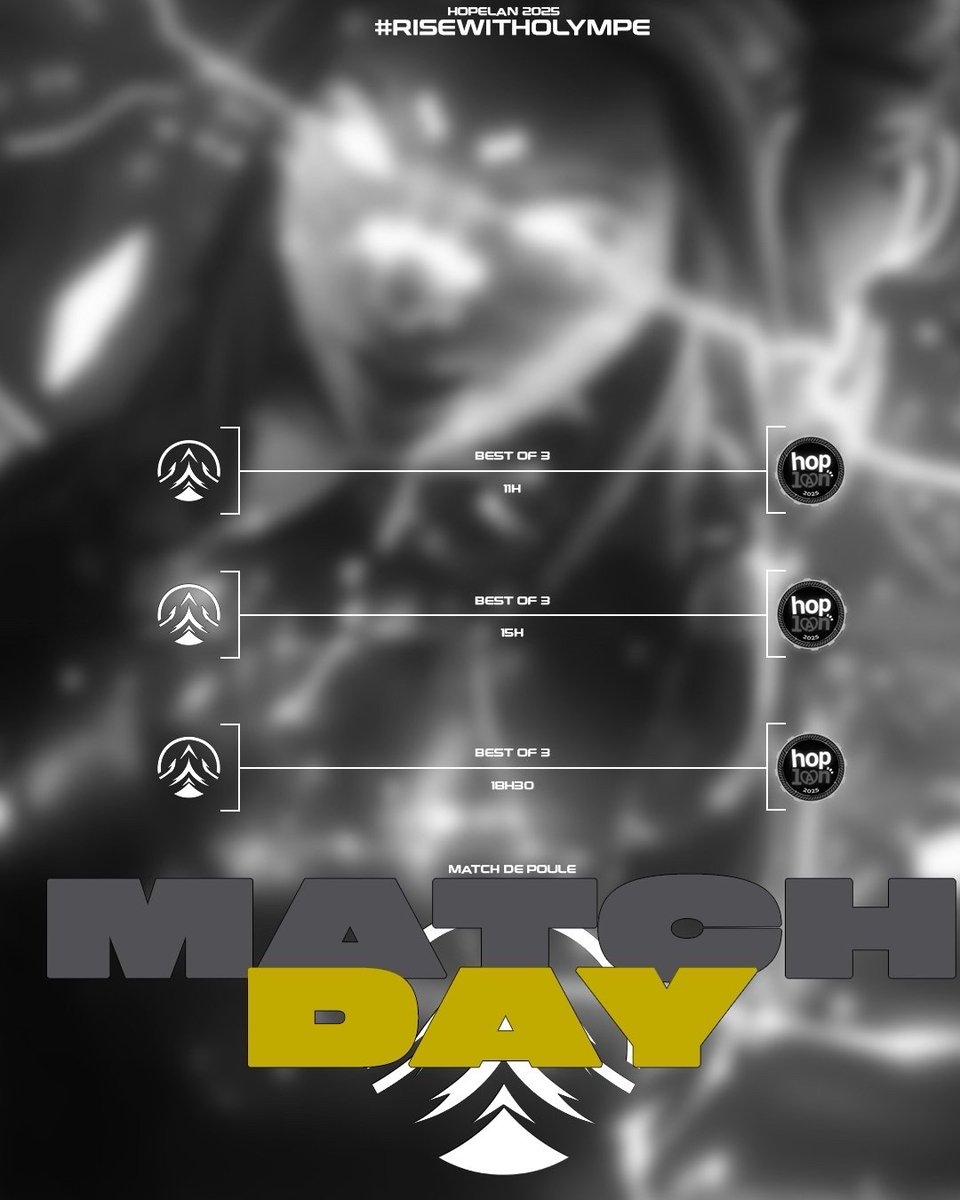 HOPLAN 2025

RENDEZ VOUS 11H POUR LE DEBUT DE LA COMPETITION ! 💪

twitch.tv/olympe_esport_

#RISEWITHOLYMPE 🗻