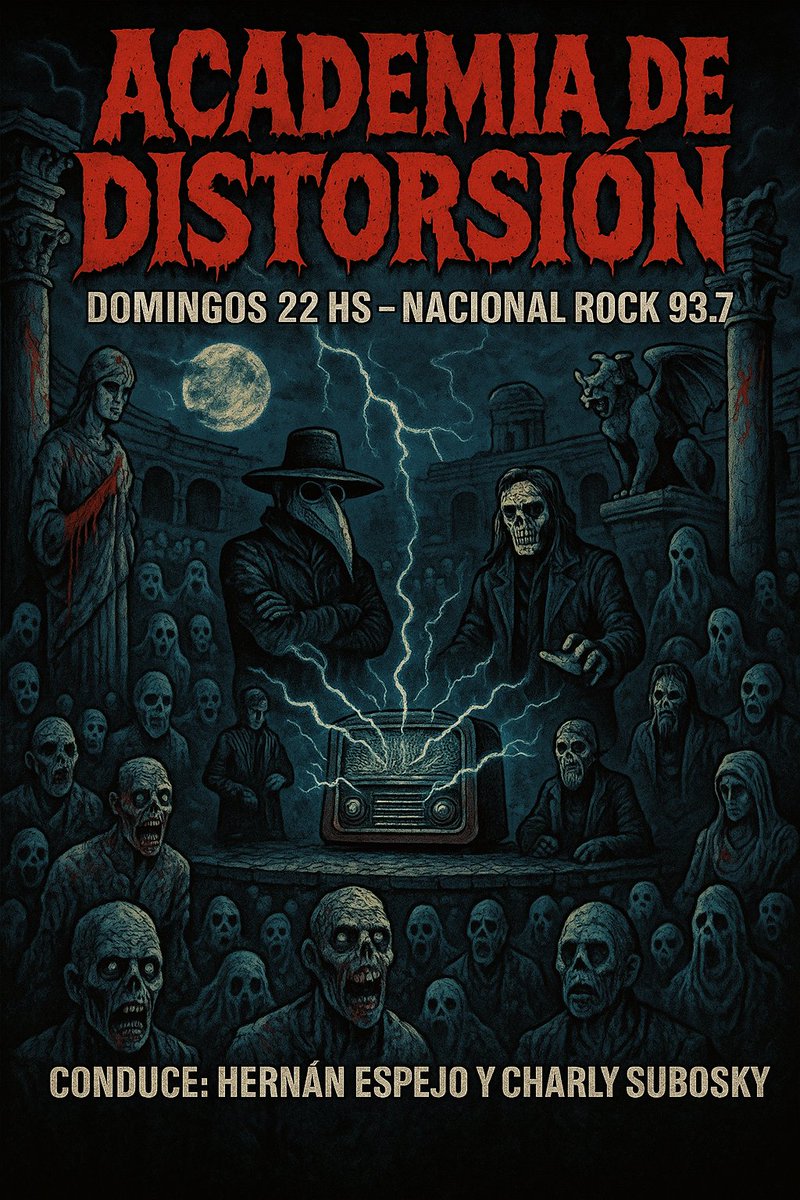 Carlos Subosky 🇦🇷⭐⭐⭐🇦🇷 (@carlossubosky) on Twitter photo El domingo por <a href="/NacionalRock937/">Radio Nacional Rock FM 93.7</a>
22 hs
Programon con Logos, La Polla Records, Bunker, Sudarshana, Summa Mortis ( death metal), No Guerra, Flema, Angelus Apatrida ( España) y Iorio con Flavio Cianciarulo El domingo por <a href="/NacionalRock937/">Radio Nacional Rock FM 93.7</a>
22 hs
Programon con Logos, La Polla Records, Bunker, Sudarshana, Summa Mortis ( death metal), No Guerra, Flema, Angelus Apatrida ( España) y Iorio con Flavio Cianciarulo