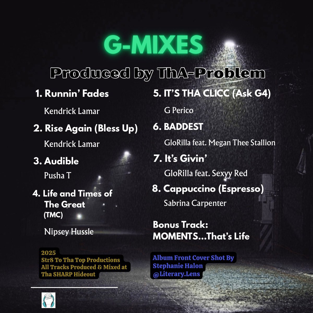 ThaProblem1's tweet image. “These are my thoughts…G-MIXES” Produced by ThA-Problem 💠

Original Remixes. No mashups
Artists featured: Kendrick Lamar, Pusha T, Nipsey Hussle, G Perico, GloRilla, Megan Thee Stallion, Sexyy Red, &amp;amp; Sabrina Carpenter.

Please, 
Like, Comment, Share, RT

youtube.com/playlist?list=…