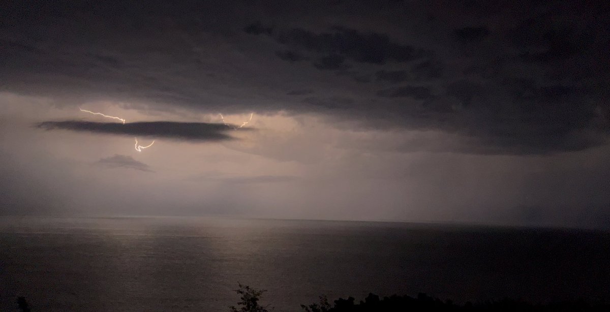 PeterChailey's tweet image. Do love it when the lightning decides to strike behind the one bit of cloud in your shot!