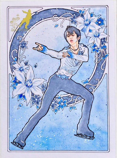 羽生結弦 絵画 最終値下げ 氷の絵師たち : 金色の翼にのって ～羽生結弦選手をずっと応援～