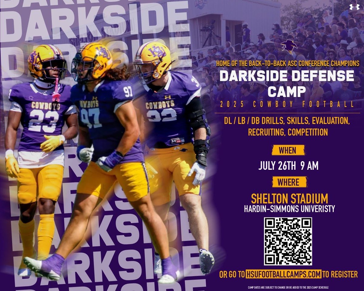 Thank you <a href="/HSUCowboys/">Hardin-Simmons Cowboy Football</a> for the Darkskide Defense camp invite! <a href="/CoachLBrooks/">Lexi Brooks</a> <a href="/RecruitRouse/">RecruitRouseRaiders</a> <a href="/1RoUSeFB/">JoshuaMann#1RoUSe</a>
