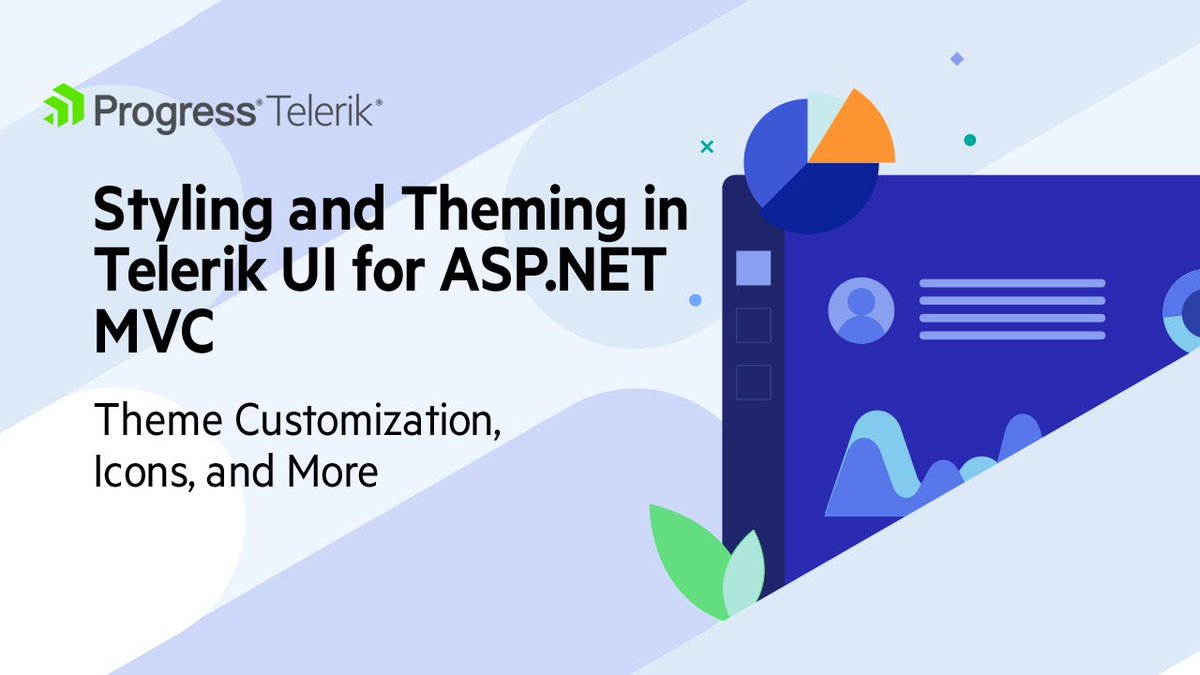 Telerik's tweet image. Unlock your inner design guru! 🎨 

Chapter 7 of the Telerik UI for ASP. NET MVC course dives deep into Styling &amp;amp; Theming! 

Discover how to use the Theme Builder for unique custom designs &amp;amp; sprinkle in beautiful icons for that pro touch: prgress.co/40ordkZ