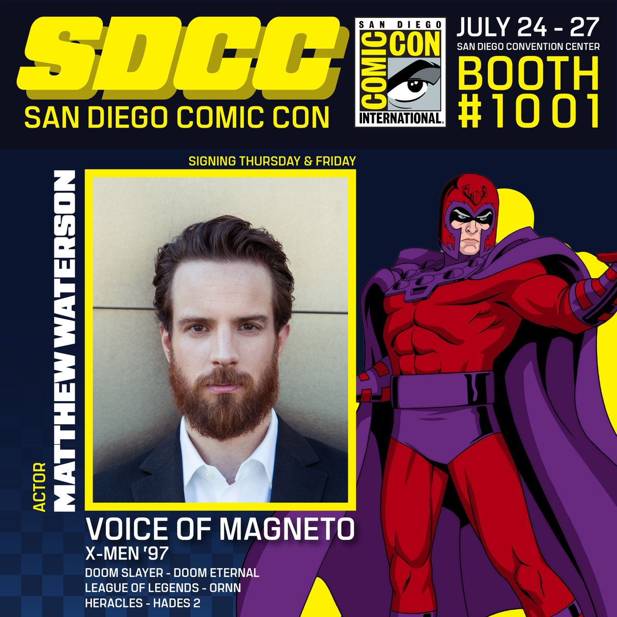 Unknown_Comics's tweet image. Magnetism unleashed! 🧲
Meet Matthew Waterson, the voice of Magneto (X-Men '97), at SDCC! Find him at Booth #1001, July 24-25! This is a powerful guest!
#SDCC #Magneto #MatthewWaterson #XMen97 #VoiceActor