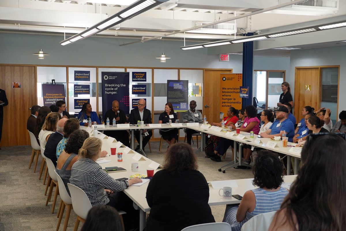 RepPressley's tweet image. No one in Massachusetts—no child, student, parent, or senior—should go hungry.
I held a timely listening session with @RepMcGovern & @ProjectBread to hear from families directly impacted by Republicans' cruel cuts to food assistance and how we can support them going forward.