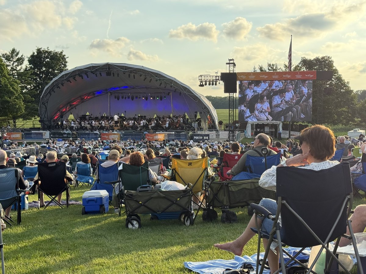 EthanRosuckWX's tweet image. Peep the @FOX59/@CBS4Indy banner on the @Indy_Symphony stage! Enjoy a night of wonderful movie music by John Williams and several other amazing composers. I love movie scores so this is so cool 😂 @ConnerPrairie