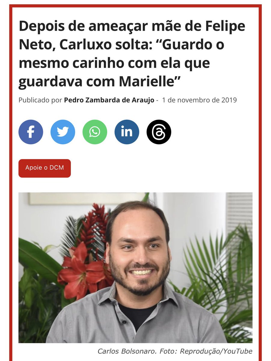 felipeneto's tweet image. Beijo e abraço pro seu pai, @CarlosBolsonaro
Você não tem ideia do quanto eu estou feliz por ver que há justiça no mundo.
Sua podre família pagará por tudo que fez.