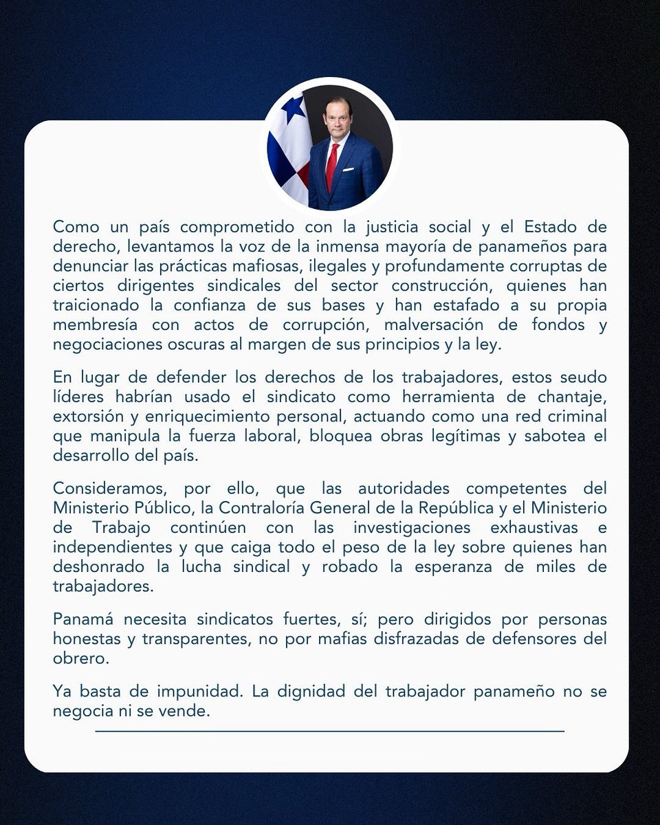 La dignidad del trabajador panameño no se negocia ni se vende.
