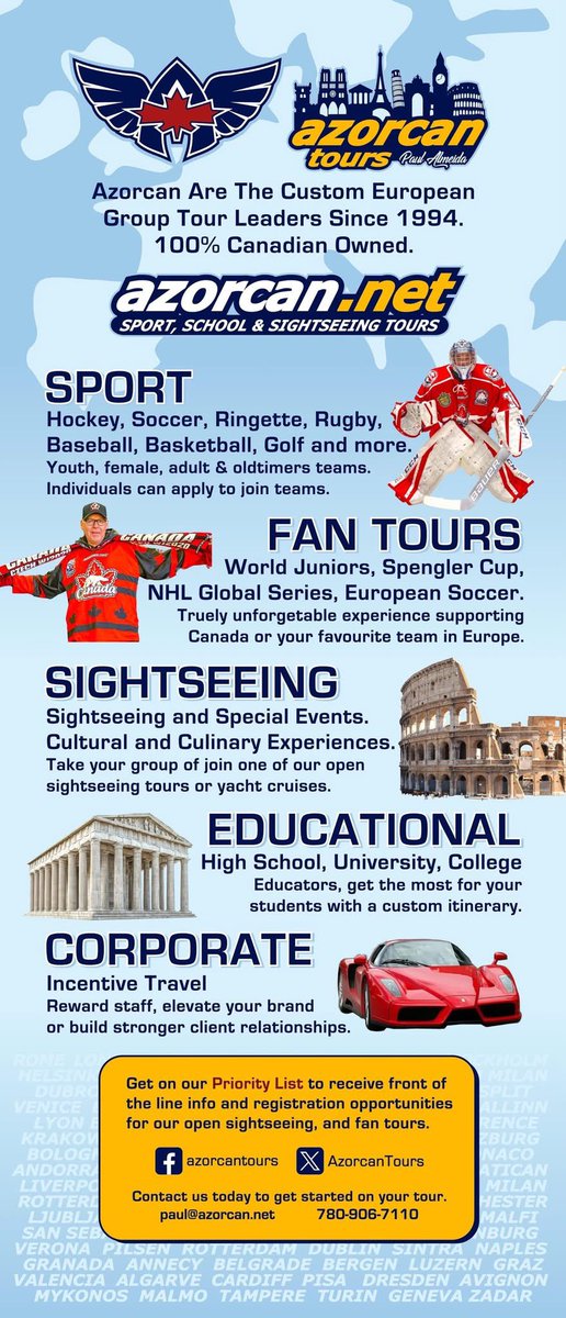 AzorcanGlobal's tweet image. Our new @AzorcanTours pop up banner featuring all of the tours we conduct. Please share with your friends.
Here is a link to our Priority List if they would like to get our tour notifications. azorcan.net/priority-list
#azorcan #azorcantours