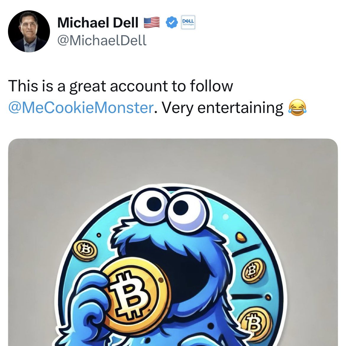 When Michael Dell posted this last June, Bitcoin was $64,000.

Dell Technologies Inc. (DELL) had $5.8 billion in cash. The stock is down 10% since that post. 

Anyone want to do the math on what they missed out on? ☠️