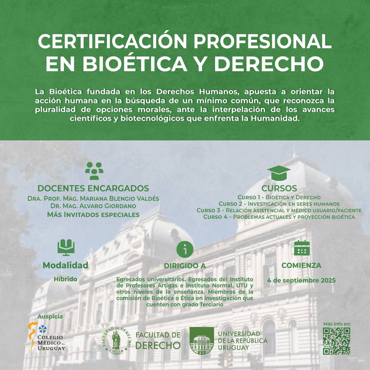 Mariana Blengio Valdes (@mariana_blengio) on Twitter photo 👉 Los invito a sumarse al análisis de los desafíos contemporáneos con la CERTIFICACIÓN en BIOETCA y DERECHO. Un abordaje desde la perspectiva de los DDHH que aborda problemáticas de actualidad en el ámbito asistencial en <a href="/fder_oficial/">Facultad de Derecho</a> 👉 Los invito a sumarse al análisis de los desafíos contemporáneos con la CERTIFICACIÓN en BIOETCA y DERECHO. Un abordaje desde la perspectiva de los DDHH que aborda problemáticas de actualidad en el ámbito asistencial en <a href="/fder_oficial/">Facultad de Derecho</a>