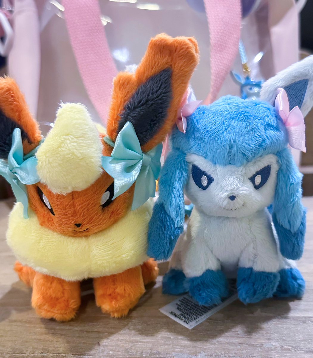 glaciekitty's tweet image. bows &amp;amp; eeveelutions 🩵🧡
#glaceon #flareon