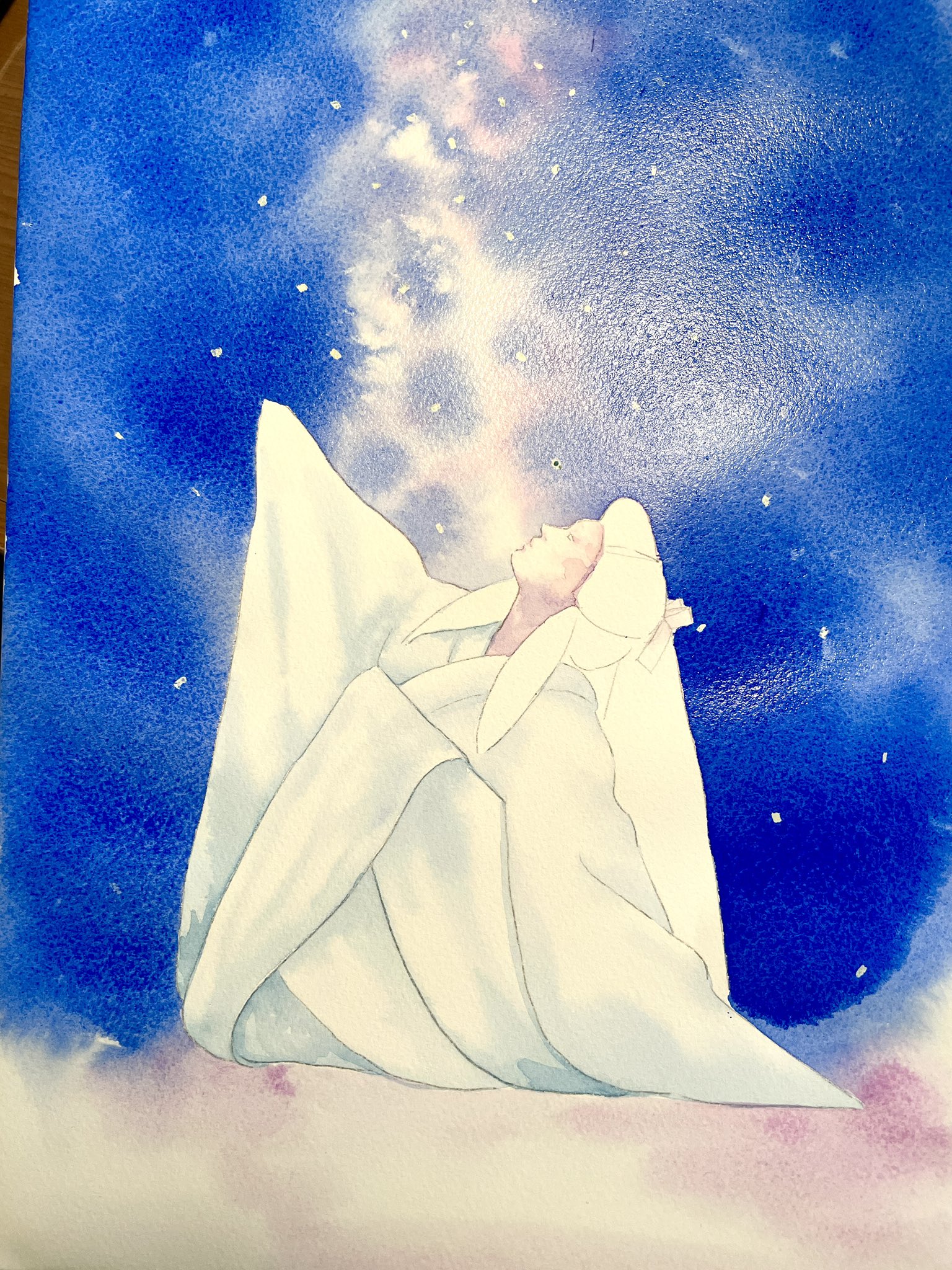 水彩画　タイトル「希望または、絶望50センチ✖️30センチです。 水彩画 タイトル「希望または、絶望50センチ✖️30センチです。