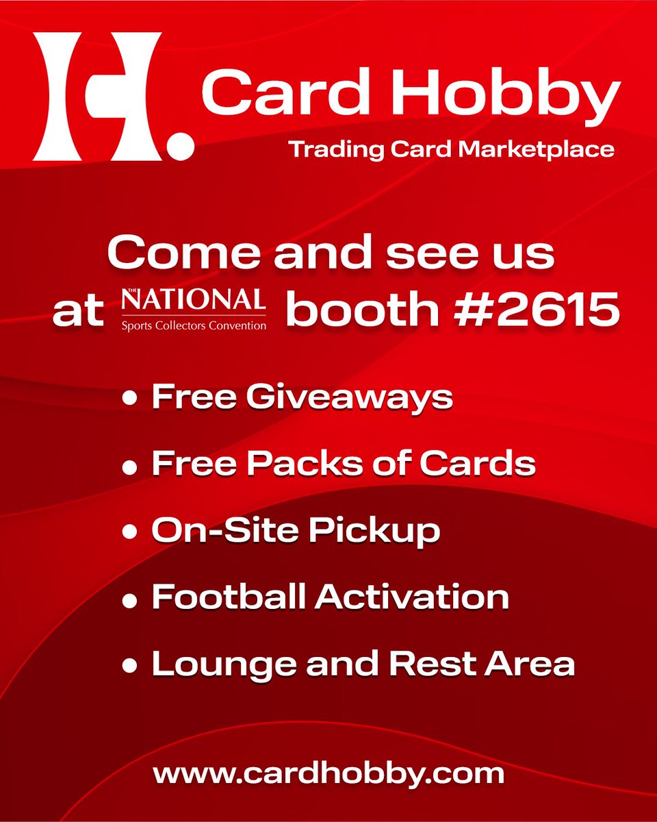 nsccshow's tweet image. Meet NSCC exhibitor @CardHobbyOF at the 45th National Sports Collectors Convention July 30-August 3, 2025 at the Donald E. Stephens Convention Center in Rosemont, IL 🔥🔥
Visit the The National Sports Collectors Convention Inc. #linkinbio to learn more, buy tickets and search…