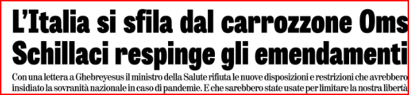OrtigiaP's tweet photo. da @LaVeritaWeb  di oggi .........   grandissima risposta del #Governo all'#OMS  la sovranità sanitaria non si cede a nessuno
@claudioborghi grazie   e grazie a tutti  quelli che hanno raccolto le  richieste e hanno agito. Esattamente come ha fatto oggi l'America con Kennedy https://t.co/W1UMZXafd1