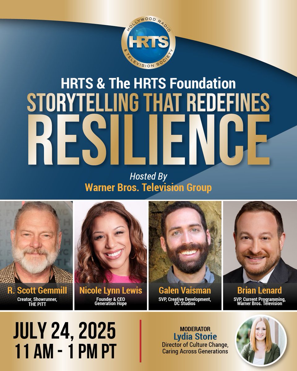 WBTV’s Brian Lenard Joins 7/24 HRTS “Resilience” Event — Registration Ends Monday

Hosted by Warner Bros. Television Group | Contributing Sponsors: Caring Across Generations &amp; Imaginable Futures

Register here: hrts.org/eventsmodule/#…