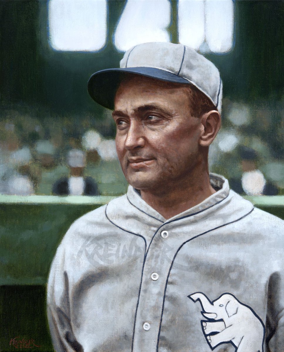 GraigKreindler's tweet image. #OTD in 1927, Ty Cobb became the first major leaguer to collect 4,000 career hits, with a first-inning double off of Sam Gibson in Philadelphia's 5-3 loss to the Tigers at Shibe. Here's my painting of ol' Tyrus from that season, based on the photography of Charles Conlon.