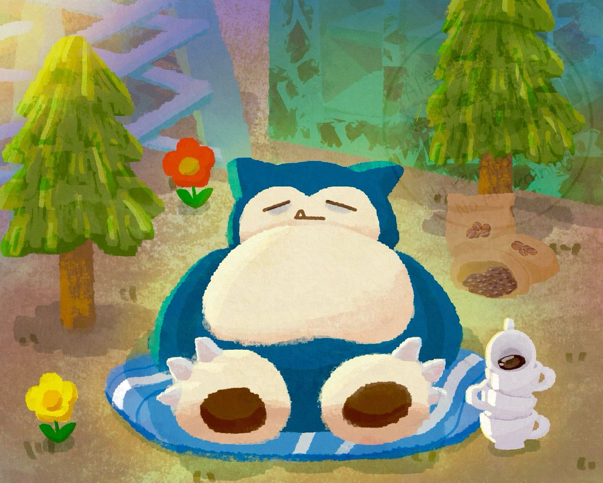 #ポケスリ2周年をいっしょに 
#PokemonSleep2nd 

コーヒーの飲み過ぎで眠れないカビゴン