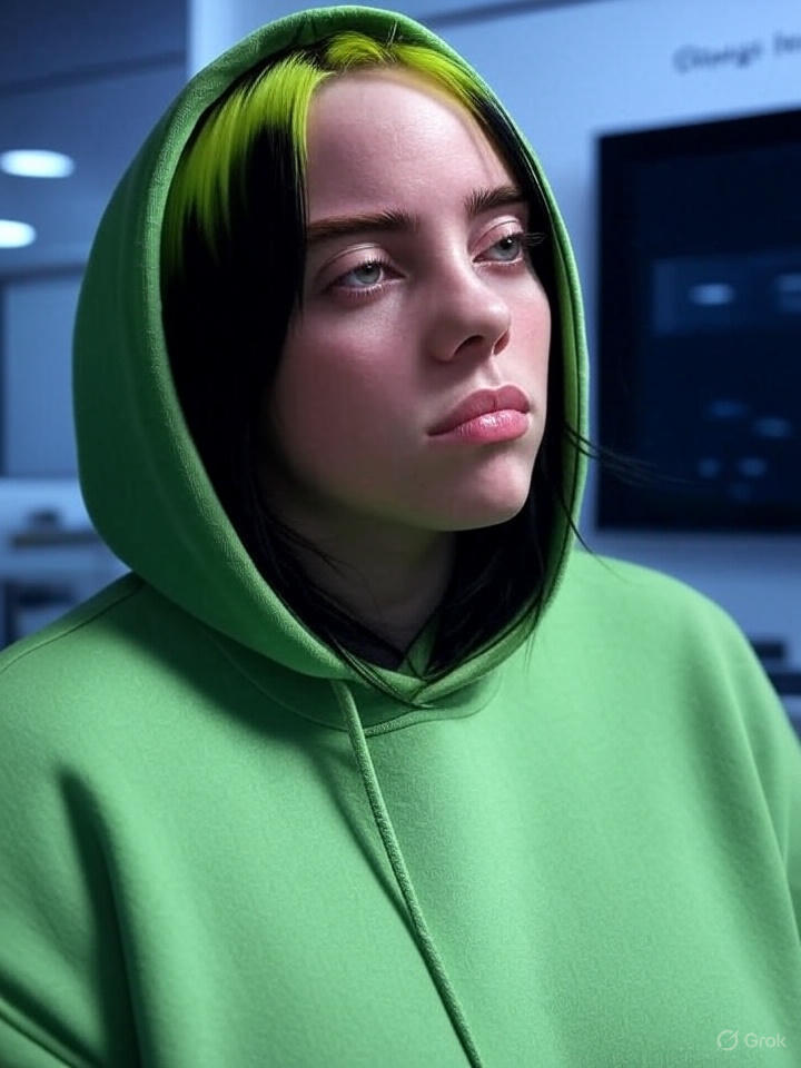 DanielArturoA's tweet image. AI's whispering secrets to the future, stitching our dreams into a darker, wilder reality. 🖤💾#BillieEilish #FuturisticStyle #TechVibes #AIArt #CyberFuture