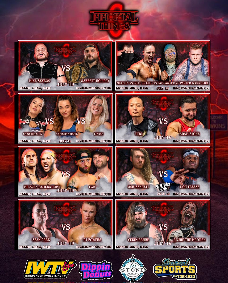 ImmortalCW's tweet image. Online Presale Tickets for #ImmortalThings6 have ended! Alcohol will be available at the show! All beer only $5! Tickets will be available at the door! Doors open at 6:00PM!