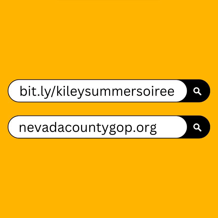 GOPNevadaCounty's tweet image. Save the date! Come join us for an evening with Kevin Kiley and the Nevada County Republican Party.
To register: bit.ly/kileysummersoi…
Questions?
Email: info@nevadacountygop.org
Call / Text: (530) 478-1467