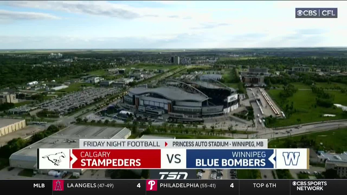 CBSSportsNet's tweet image. Who's ready for some football? Live NOW on @CBSSportsNet: @calstampeders vs. @Wpg_BlueBombers. Tune in! 🏈