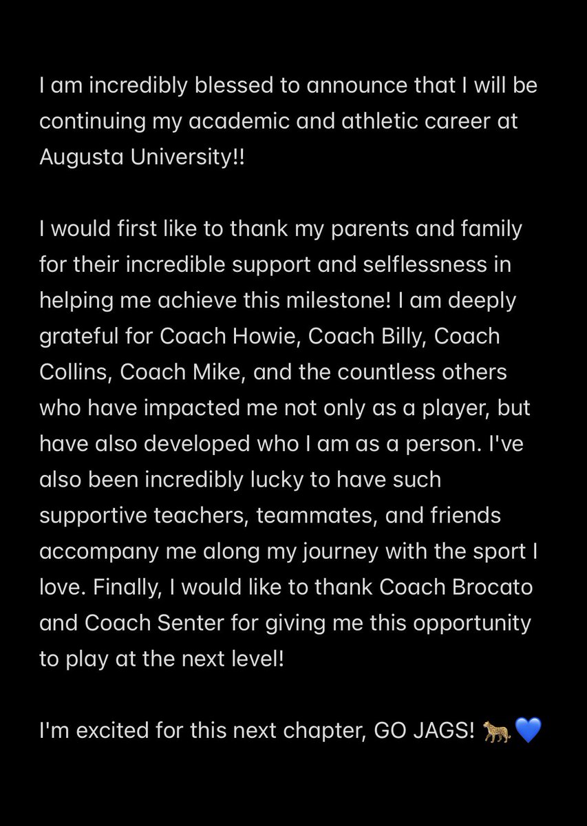 Rhea Karmacharya (@rheak42) on Twitter photo GO JAGS!! ๐๐ #Committed
<a href="/AUG_Softball/">AUG_Softball</a> <a href="/mrsmobro/">Melissa Brocato</a> <a href="/taylor_senter/">Taylor Senter</a> <a href="/howiemackz/">Coach Howie Mackz</a> <a href="/GAP_Mccormack/">Georgia Power McCormack 25/26</a> <a href="/WHSCatSports/">Wheeler Athletics</a> GO JAGS!! ๐๐ #Committed
<a href="/AUG_Softball/">AUG_Softball</a> <a href="/mrsmobro/">Melissa Brocato</a> <a href="/taylor_senter/">Taylor Senter</a> <a href="/howiemackz/">Coach Howie Mackz</a> <a href="/GAP_Mccormack/">Georgia Power McCormack 25/26</a> <a href="/WHSCatSports/">Wheeler Athletics</a>