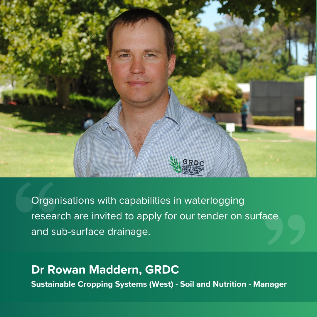 theGRDC's tweet image. Waterlogged paddocks cost Aussie growers $180M/year. Solutions exist but upfront costs are significant for growers.
We’re looking for partners to help implement & assess these options in medium/high rainfall grain zones.
Apply now 👉 bit.ly/4eUhqJl Closes 8 Aug.