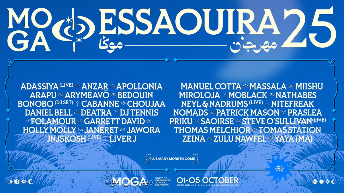 MOGA Essaouira unveils dates and first names for cultured return in October 2025  insomniafm.com/moga-essaouira…
