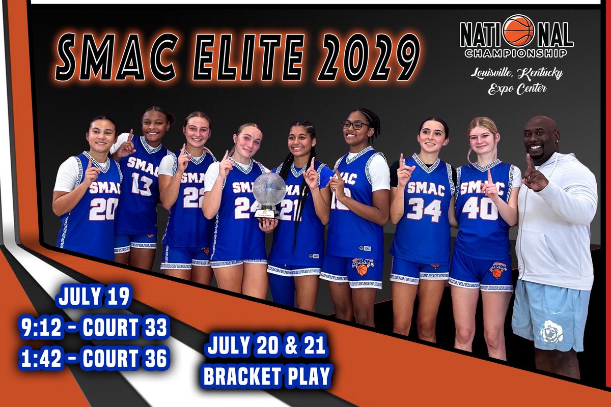 SMAC ELITE (@smacelite) on Twitter photo SMAC ELITE SCHEDULE DROP
Swipe >>> for 2027, 2029, 2030
๐ The National Championship
๐ Louisville, KY #Elite40League <a href="/SMACBasketball/">SMAC Basketball</a> SMAC ELITE SCHEDULE DROP
Swipe >>> for 2027, 2029, 2030
๐ The National Championship
๐ Louisville, KY #Elite40League <a href="/SMACBasketball/">SMAC Basketball</a>
