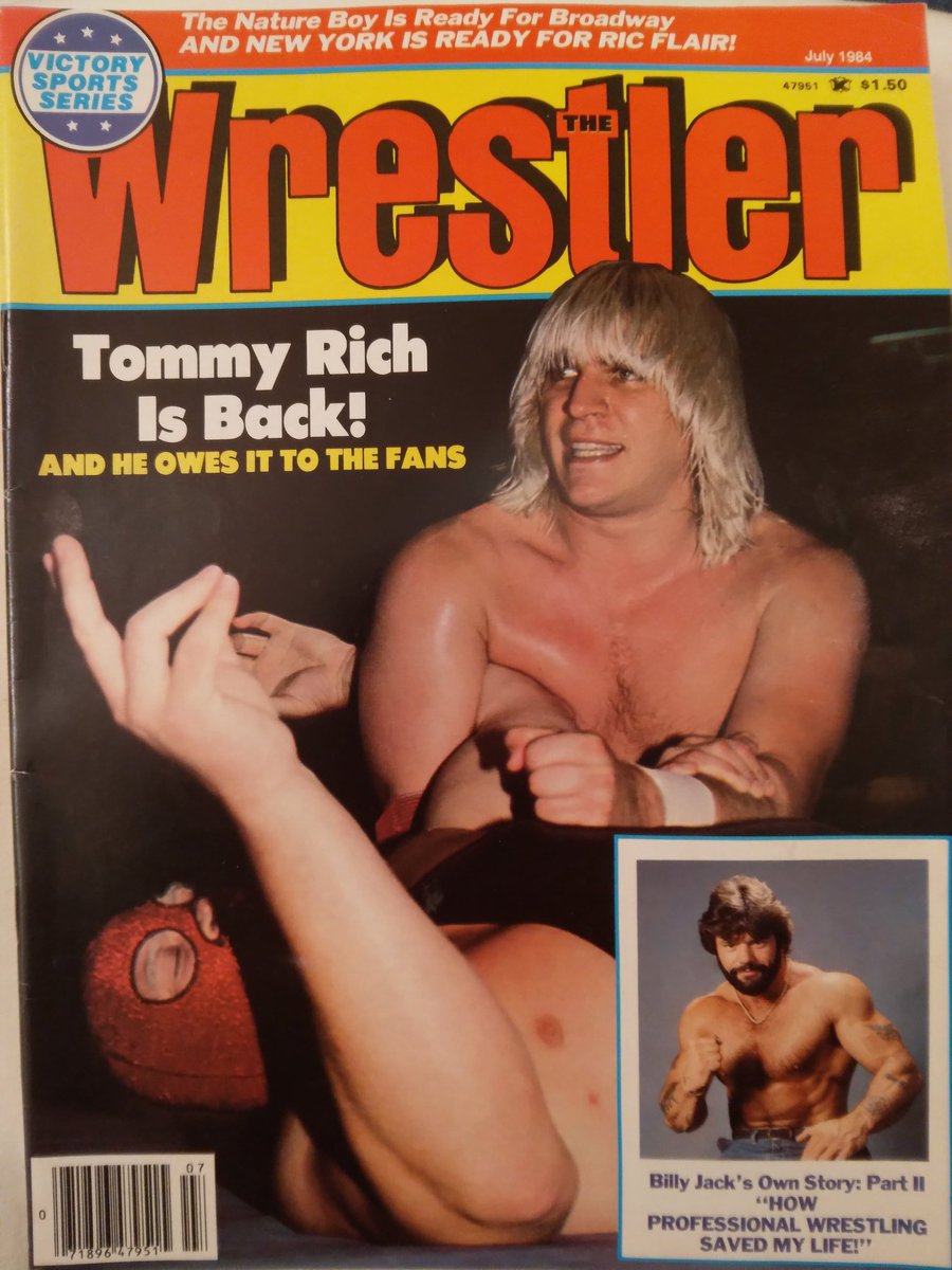 JeffArnie8's tweet image. Arnie's Archives: Overwhelmed by the fans outpouring of support, Tommy Rich works the left arm of Super Destroyer on the cover of the Wrestler July 1984 @WrestlingIsKing @VintageWWFMag @RasslinGrenade