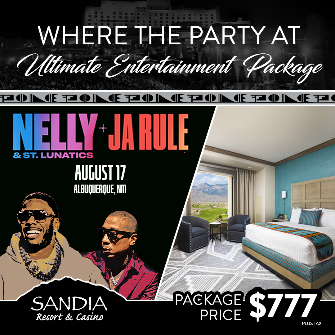 Stay and slay with an exclusive Where The Party At Ultimate Entertainment Package! ✨

Package Includes:
🏨 Standard Room for 8/17
🎟️ 2 Premium Tickets
💳 $100 Resort Credit
🛍️ Sandia Swag Bag including Fast Pass (Skip the Line Pass)

Call 877-272-9199 to ride wit us!