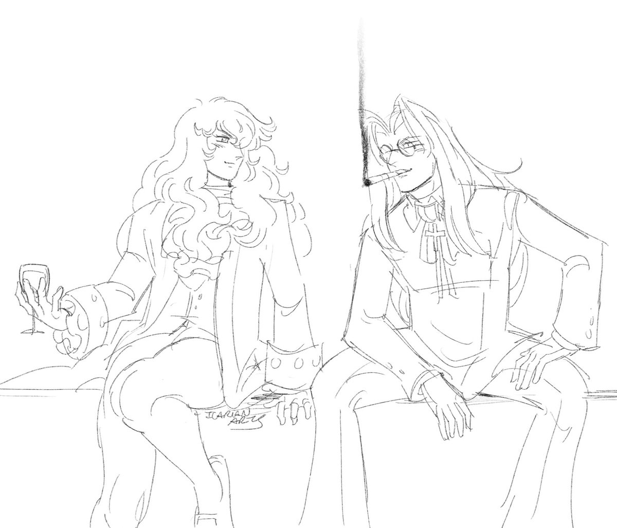 Icarianarts's tweet image. Was requested to doodle Oscar x Integra again on instagram & honestly I should draw more