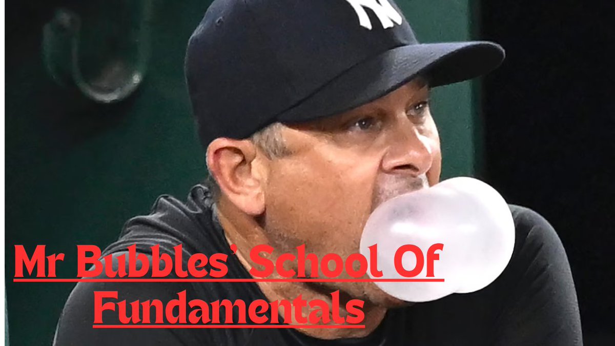 DStewart267's tweet image. It's the Mr Bubbles School of Fundamentals, everybody! Don't worry, it's just around the corner with Aaron Boone, it's been 7 years, but it's just around the corner! #Yankees @StripeChronicle