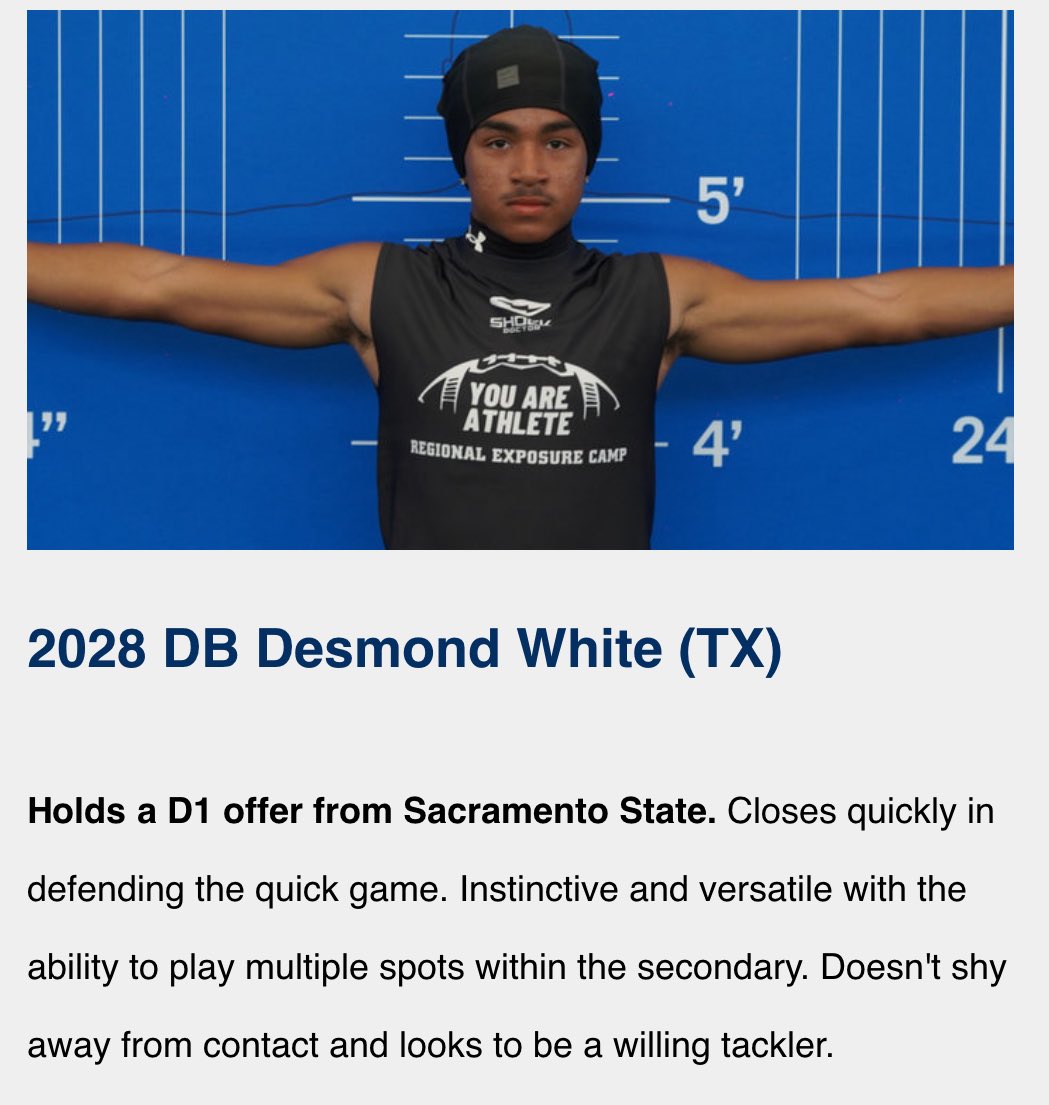 Desmond White (@ayoodesmond12) on Twitter photo Thank you for the recognition
<a href="/youareathlete/">You Are Athlete</a> <a href="/Excelspeed12/">Lo Wood</a> <a href="/BHoward_11/">Brandon Howard</a> <a href="/Marchen44/">On Da Marc Sports🏈</a> <a href="/malikboynton2/">Malik Boynton</a> <a href="/JButler_210/">Josh Butler</a> <a href="/PrepRedzoneTX/">Prep Redzone Texas</a> <a href="/RoadToHouston/">All-American Showcase</a> <a href="/ForwardAthletes/">Forward Performance Athletes</a> <a href="/RoSimonJr/">Fastroworld</a> <a href="/TXRecruits/">Texas Recruits</a> <a href="/TXTPShow/">Top Texas Prospects Show</a> <a href="/AWilliamsUSA/">Anthony Williams</a> <a href="/TheUCReport/">Billy Tucker</a> <a href="/coach_meat/">Demetrice”Coach Meat”Martin</a> <a href="/DemetricDWarren/">Demetric D. Warren</a> <a href="/TDGSKILLZ/">Coach King</a> <a href="/_RL_Martin/">R.L. Martin</a> <a href="/2MGE_/">𝟚𝕄 𝔾𝕣𝕚𝕕𝕚𝕣𝕠𝕟 𝔼𝕧𝕒𝕝𝕦𝕒𝕥𝕚𝕠𝕟𝕤</a> Thank you for the recognition
<a href="/youareathlete/">You Are Athlete</a> <a href="/Excelspeed12/">Lo Wood</a> <a href="/BHoward_11/">Brandon Howard</a> <a href="/Marchen44/">On Da Marc Sports🏈</a> <a href="/malikboynton2/">Malik Boynton</a> <a href="/JButler_210/">Josh Butler</a> <a href="/PrepRedzoneTX/">Prep Redzone Texas</a> <a href="/RoadToHouston/">All-American Showcase</a> <a href="/ForwardAthletes/">Forward Performance Athletes</a> <a href="/RoSimonJr/">Fastroworld</a> <a href="/TXRecruits/">Texas Recruits</a> <a href="/TXTPShow/">Top Texas Prospects Show</a> <a href="/AWilliamsUSA/">Anthony Williams</a> <a href="/TheUCReport/">Billy Tucker</a> <a href="/coach_meat/">Demetrice”Coach Meat”Martin</a> <a href="/DemetricDWarren/">Demetric D. Warren</a> <a href="/TDGSKILLZ/">Coach King</a> <a href="/_RL_Martin/">R.L. Martin</a> <a href="/2MGE_/">𝟚𝕄 𝔾𝕣𝕚𝕕𝕚𝕣𝕠𝕟 𝔼𝕧𝕒𝕝𝕦𝕒𝕥𝕚𝕠𝕟𝕤</a>