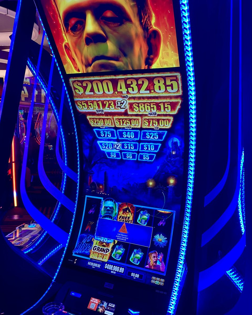 CircaLasVegas's tweet image. 🚨 Getting ready for the #Slotapalooza festivities with a $408,966.89 JACKPOT on a $5 BET, on our 2nd level Frankenstein machine! 🚨
What a pregame. 🤑
#CircaLasVegas