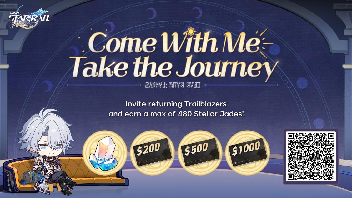 AaronSm32856558's tweet photo. Invite returning Trailblazers to link up with your invitation code and log into the game to win Stellar Jades, gift cards, and other surprise rewards https://t.co/C1PvBV917x