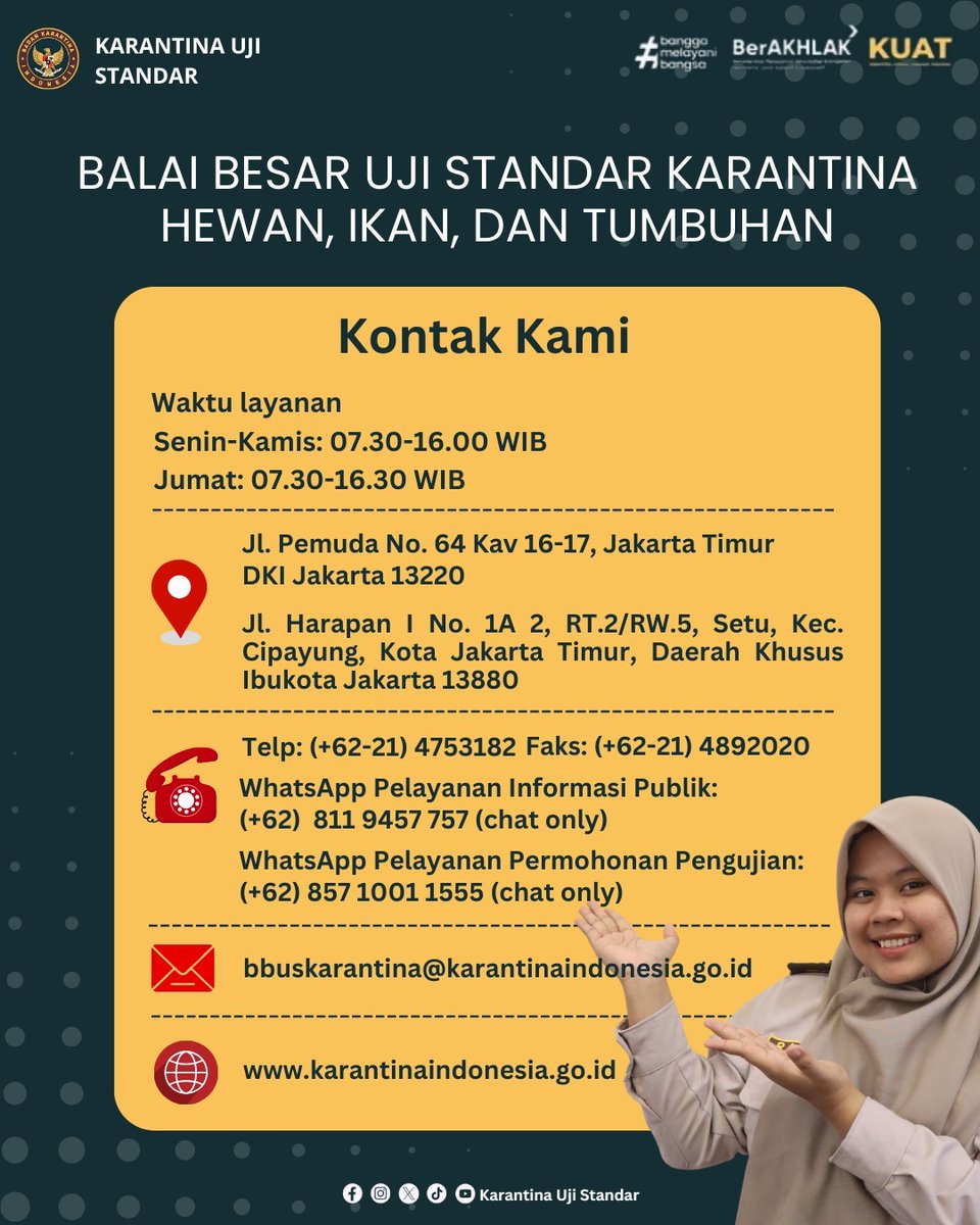 ujistandar's tweet photo. Halo SobatQ!
Dalam memastikan kesiapan Laboratorium KH, KI, KT dan KMPP menghadapi proses reakreditasi oleh KAN, Karantina Uji Standar gelar Sosialisasi Formulir Laboratorium Pengujian pada Jumat (18/07). Simak beritanya yuk
#karantinaujistandar
#karantinakuat
#labkarantina https://t.co/F1B3P06Ati